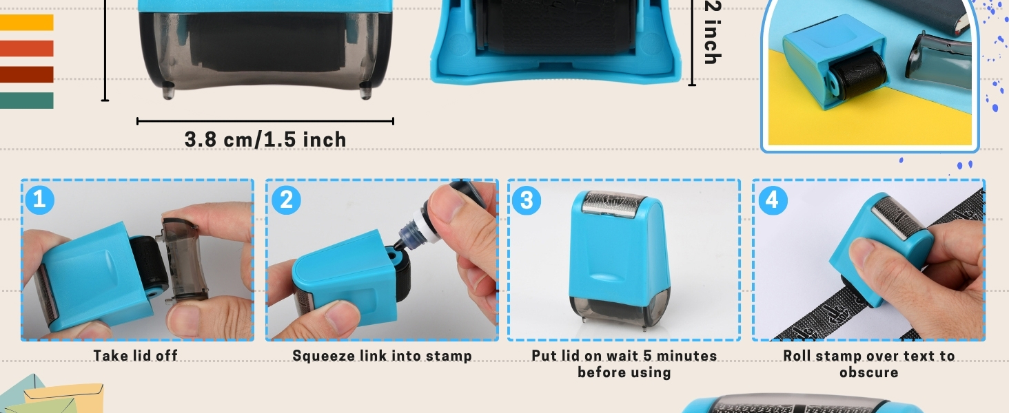 Middle-Finger Identity Theft Protection Roller Stamp - Black Ink 1 Pack