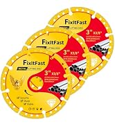 FIXLTFAST Diamond Cutting Wheel 3 x 3/8 Inch for Metal, Cut Off Wheel with 6000+ Cuts on Rebar, S...