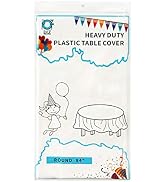 D&Z 12 Pack White Plastic Tablecloth Table Cloth 84" Round Disposable Table Cover for Party Birth...