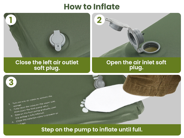 Built-in Foot Pump Inflatable Sleeping Pads