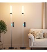 Ambimall LED Floor Lamp with Remote Control Set of 2, 64" Standing lamp with Stepless Adjustable ...