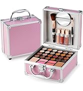 Color Nymph Beginner Makeup Kit For Teens With The Small Cosmetic Train Case Included 24-Colors E...