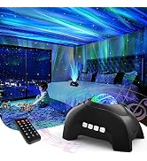 AIRIVO Northern Lights Aurora Projector, Star Projector Music Speaker, White Noise Night Light Ga...