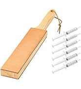 Angerstone Double Sided Diamond Leather Strop for Knife Sharpening with 6 Diamond Polishing Compo...