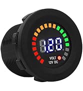 Qiilu 12V DC Digital Voltmeter LED Digital Display,Volt Gauge Tester Meter Waterproof for Car Mot...