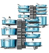ORDORA Pots and Pans Organizer for Cabinet 16.61 Height 2 Pack, 8 Tier Pot Organizers Rack with 3...