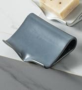 Zoeeker Self-Draining Soap Dish, Ceramic Bar Soap Holder Waterfall Design Soap Saver for Bathroom...