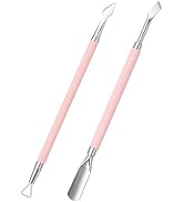 Melodysusie 2Pcs Cuticle Pusher Set, with Dual-Ended Cuticle Pusher and Nail Polish Scraper, Stai...