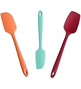3-Piece Silicone Spatula Scrapers: Doosu 600°F Heat Resistant Food Grade Kitchen BPA Free Rubber ...