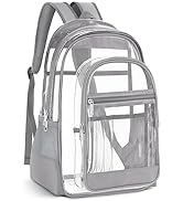 KIMNERPU Clear Backpack, Heavy Duty PVC Transparent Backpack with Reinforced Straps, See Through ...