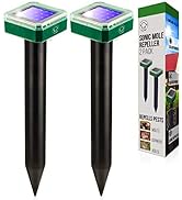 Livin' Well Solar Sonic Pest Repeller Stakes - 2pk Outdoor Pest Repellent with 2,500 Feet Range, ...
