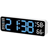 SwlatUtokf Digital Wall Clock Large Display, 9.5" LED Wall/Desk Clock for Living Room Decor, Digi...