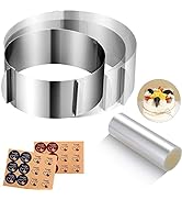 Cake Mold Mousse Rings and Cake Collar Set, Adjustable 6-12 Inches Stainless Steel Baking Ring Ro...