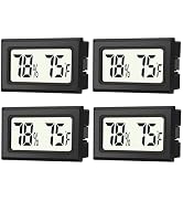 JEDEW 4 Pack Mini Digital Hygrometer Thermometer Gauge, Indoor Outdoor Temperature Humidity Meter...