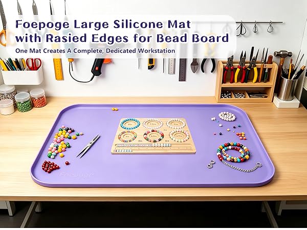 Silicone Mat with Edge for Bead Board 28" x 20"