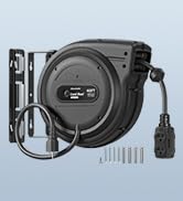 DEWENWILS 20 Amp Retractable Extension Cord Reel, Black, ETL Listed | 10AWG SJTOW Heavy Duty Elec...