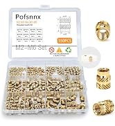 350Pcs Pofsnnx M2 M3 M4 M5 M6 Threaded Inserts, Brass Heat Set Insert for Plastic and 3D Printing...
