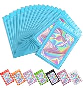 Funfery 100 pcs Blue Smell Proof Mylar Holographic Bags Packaging Bags,Clear Resealable Odor Proo...