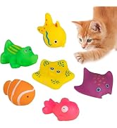 Dwuww 6 Pcs Pool Cat Interactive, Cat Floating Water, Pool, Pet Kitten Swimming Bathing Fish,Inte...