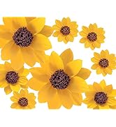 Letjolt Paper Sunflower Decoration Handmade Fall Flower 8 Pcs Wedding Backdrop Paper Flowers Deco...