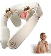 SKG PS700 Neck Massager with Heat and Sound Relax, Deep Tissue Relief 360° Bionic Kneading, Red L...