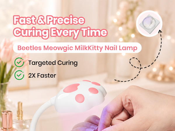 Beetles Gooseneck UV Nail Lamp - Meowgic MilkKitty Mini LED Nail Light