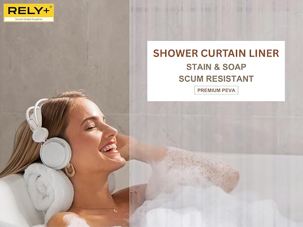 Shower Curtain Liner 72 x 72 | Heavy-Duty Clear PEVA, 90 GSM Premium Thickness