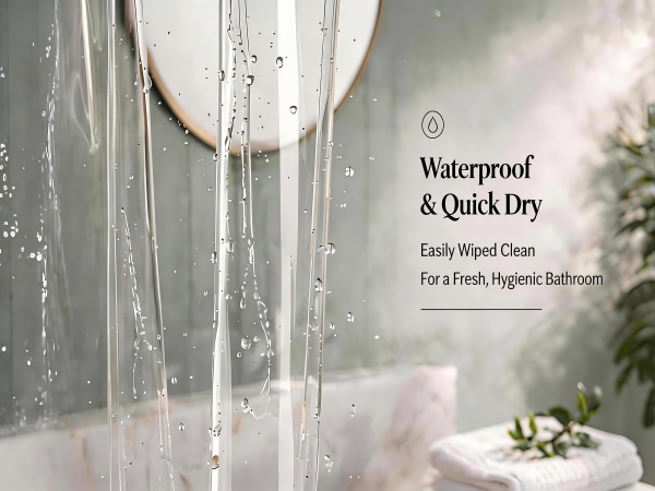 clear shower curtain liner waterproof bath liner PEVA plastic shower curtain transparent