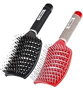 TaiBest Boar Bristle Hair Brush Set - Dry/Wet Hair Brush Detangler for Fine, Thick, Curly Hair - ...