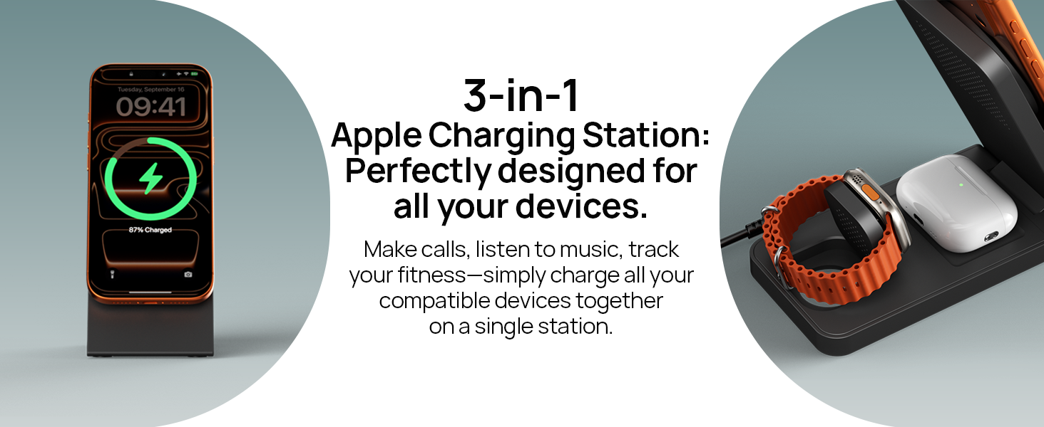 magsafe charging stand wireless 3 in one iphone