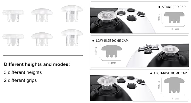 eXtremeRate Replacement Swappable Thumbsticks for PS5 Edge Controller Analog Stick Joystick Caps