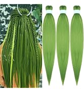 Gozill Braiding Hair Pre stretched Seaweed Green Prestretched Hypoallergenic Braiding Hair Knotle...