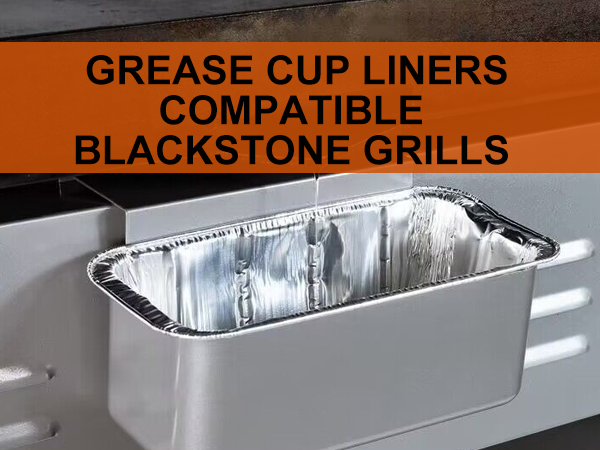 Griddle Accessories 5017 Grease Cup Liners Aluminum Foil Drip Pan Catcher Disposable Grill Tray