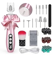 PELCAS Electric Nail File, 10 Speeds Cordless Nail Drill Kit with LED Light, Professional Nail Gr...