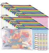 36pcs Large A4 Mesh Zipper Pouch File Bags YOPCDJ Reusable Zippered Pouches for Organizing Classr...