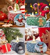 Christmas Candles, 4 Pack Scented Candles, Christmas Gift for Women, Soy Candles Set, 120H Burnin...