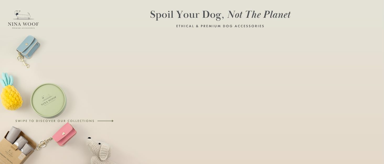 spoil your dog not the planet with vegan and recycled premium dog accessories from Nina Woof