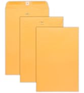 EnDoc 10 x 15 Clasp Envelopes - 10 Pack Brown Kraft Catalog Mailing Gummed Seal Envelope - 28lb H...