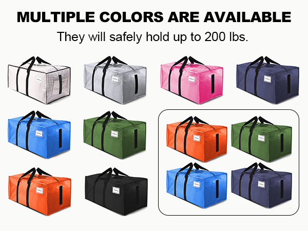 HOMESURE Supports 200lbs Heavy Duty Moving Bags - Durable Zipper & Wrap-Around Handles
