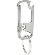 Heavy Duty Bottle Opener Keychain for Men, Stainless Steel Carabiner Clip Key Holder - Multi-Func...