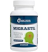 Basic Vigor Migrastil Migraine Support Capsules (60 Capsules) - Natural Vegetarian Migraine Suppl...