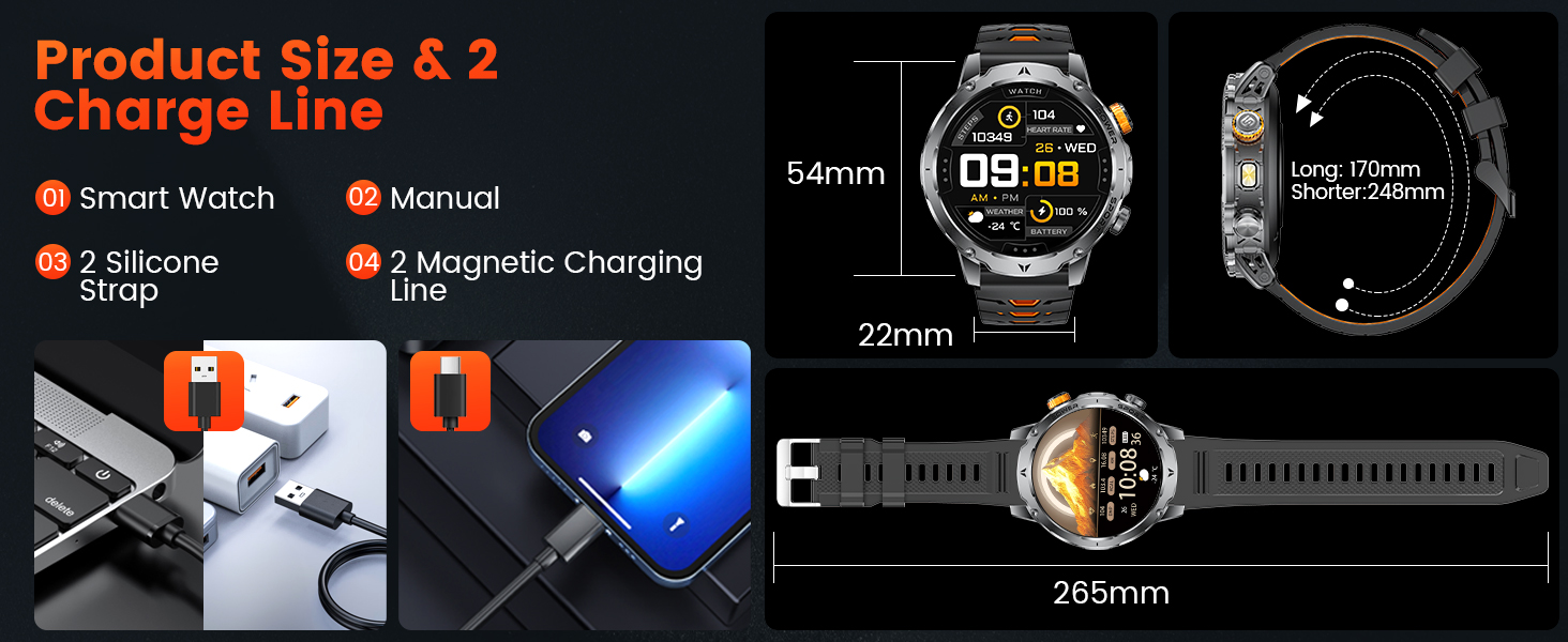 smart watch waterproof fitness watch for men outdoor watches for men