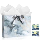 JMANNI Gift Bags, Marble Pattern Gift Bags with Ribbon, Portable Paper Gift Bag, Marble Pattern, ...
