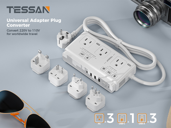 universal travel adapter 220v to 110v voltage converter
