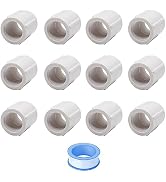 HayEastdor 12PCS 1/2 Inch Female to Female Threaded PVC Pipe Fittings Double Female Thread Coupli...