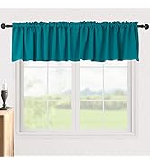 Pickluc Blackout Valance Curtains 18 Inches Long, Short Curtains with Rod Pocket for Window in Ki...