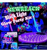 NEWREACH 36W Black Light Strip for Glow Party, 360 Bright LEDs, 10FT Blacklight LED Strip Lights ...