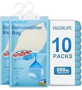 Moisture Absorbers 10 Pack, 9.8 Oz Hanging Closet Dehumidifier Bags, Portable Dehumidifiers for W...