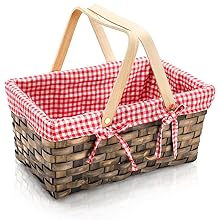 Woven Basket with Double Folding Handles