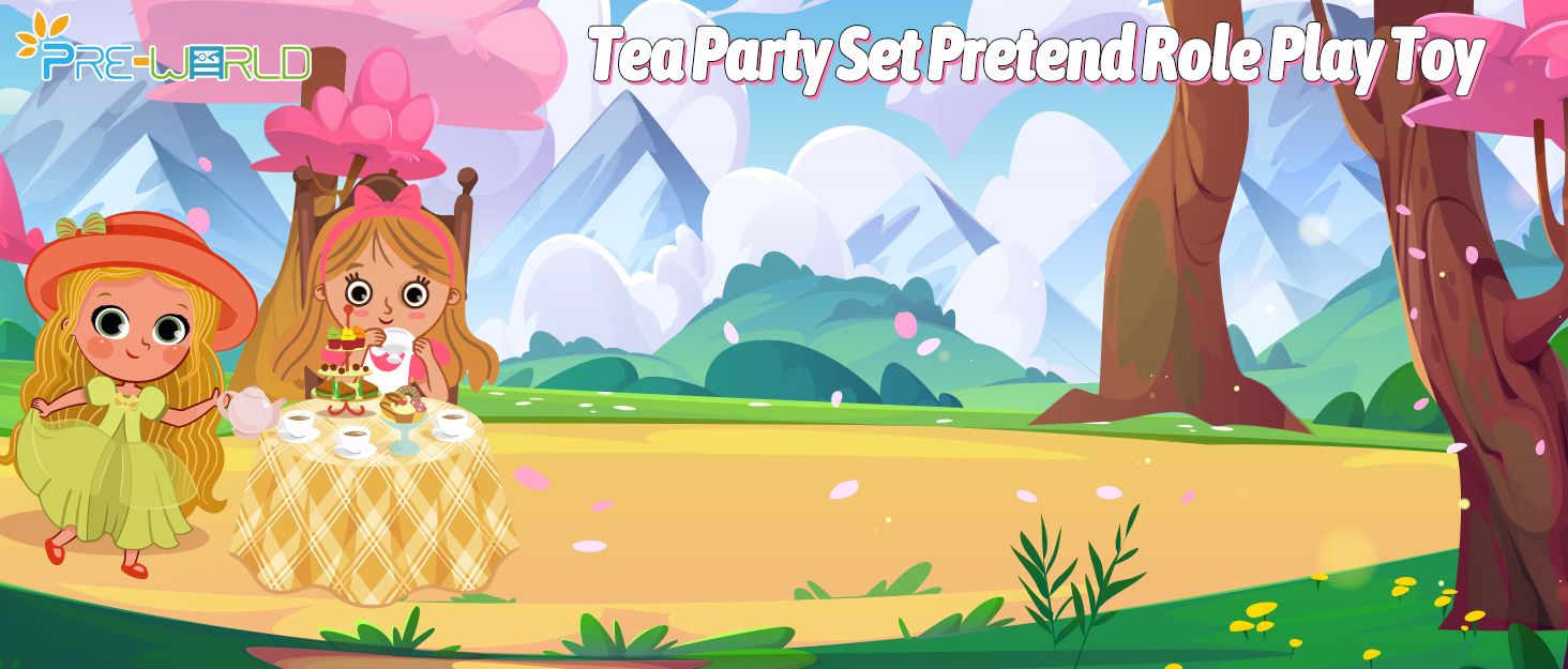 PRE-WORLD Tea Party Set Pretend Role Play Toy